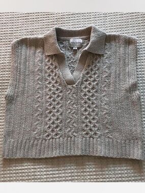 Tan Knit Preppy Vest
